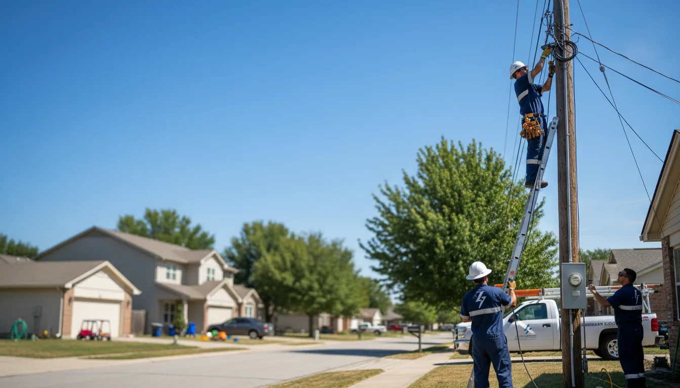 Residential electrician providing installation services in Hillister, TX